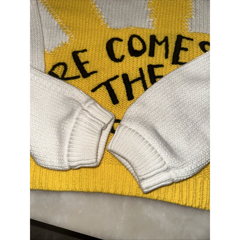 Alice + Olivia The Beatles Here Comes The Sun Leena Knit Sweater Womens S Crop - Picture 10 of 10
